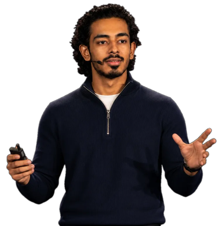 Darshit Pandey, founder of Global Acquisition Hub, teaching on stage